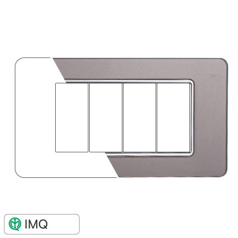 PLACCA VETRO 4P SILVER - modello EV84406