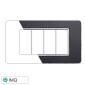 Immagine 1 - ETTROIT STARLIGHT PLACCA VETRO 4P ACCIAIO SCURO - Mod. EV84410 - Compatibile con Vimar PLANA