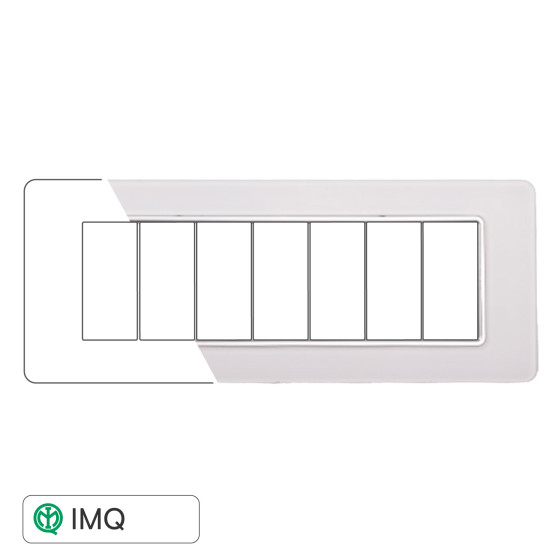 PLACCA VETRO 7P BIANCO - modello EV84601 PLACCA VETRO 7P BIANCO - modello EV84601