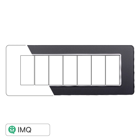 PLACCA VETRO 7P ACCIAIO SCURO - modello EV84610 PLACCA VETRO 7P ACCIAIO SCURO - modello EV84610