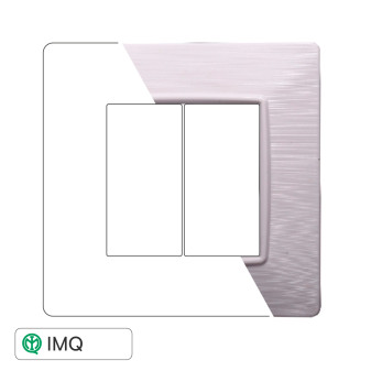 PLACCA 2P BIANCO SATINATO - modello EV85201