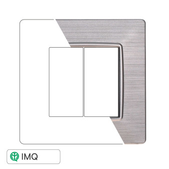 PLACCA 2P SILVER SATINATO - modello EV85215