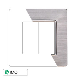 PLACCA 2P SILVER SATINATO - modello EV85215