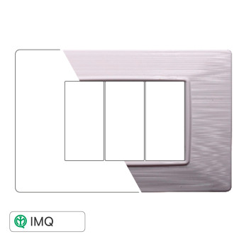 PLACCA 3P BIANCO SATINATO - modello EV85301