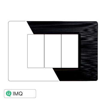 PLACCA 3P NERO SATINATO - modello EV85314