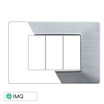 PLACCA 3P SILVER SATINATO - modello EV85315