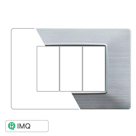 PLACCA 3P SILVER SATINATO - modello EV85315 PLACCA 3P SILVER SATINATO - modello EV85315