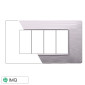 Immagine 1 - ETTROIT STARLIGHT PLACCA PLASTICA 4P BIANCO SATINATO - Mod. EV85401 - Compatibile con Vimar PLANA