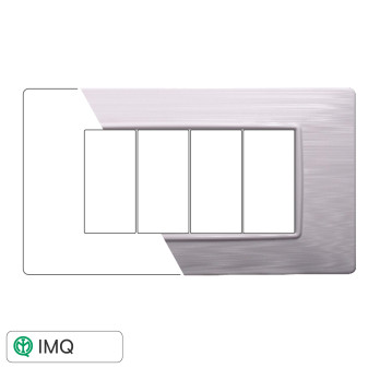 PLACCA 4P BIANCO SATINATO - modello EV85401