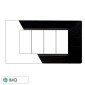 Immagine 1 - ETTROIT STARLIGHT PLACCA PLASTICA 4P NERO SATINATO - Mod. EV85414 - Compatibile con Vimar PLANA