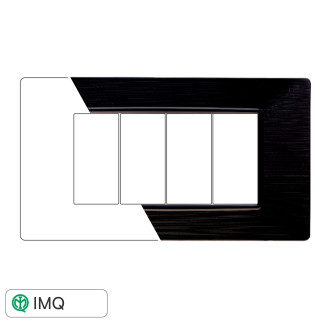 PLACCA 4P NERO SATINATO - modello EV85414
