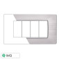Immagine 1 - ETTROIT STARLIGHT PLACCA PLASTICA 4P SILVER SATINATO - Mod. EV85415 - Compatibile con Vimar PLANA