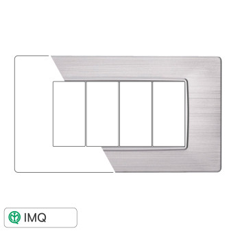 PLACCA 4P SILVER SATINATO - modello EV85415