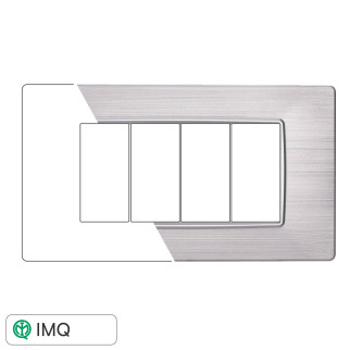 PLACCA 4P SILVER SATINATO - modello EV85415