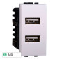 Immagine 1 - ETTROIT SPACE PRESA USB 2POSTI 2.1AMH - Mod. LB2402 - Compatibile con BTicino LIVING LIGHT / INTERNATIONAL