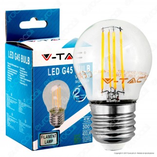 V-Tac VT-1980 Lampadina LED E27 4W MiniGlobo G45 Filamento - SKU 4306