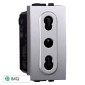 ETTROIT SPACE PRESA BIPASSO 2+T 16A - Mod. LG2001 - Compatibile con BTicino LIVING LIGHT / INTERNATIONAL