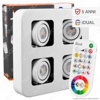 Jedi Lighting Krypton Plafoniera con 4 Faretti LED iDual RGB+W 4x6W
