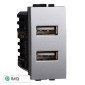 Immagine 1 - ETTROIT SPACE PRESA USB 2POSTI 2.1AMH - Mod. LG2402 - Compatibile con BTicino LIVING LIGHT / INTERNATIONAL