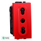 Immagine 1 - ETTROIT SPACE PRESA BIPASSO ROSSO 2+T 16A - Nero - Mod. LN2016 - Compatibile con BTicino LIVING LIGHT / INTERNATIONAL