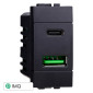 Immagine 1 - ETTROIT SPACE PRESA USB 2 IN 1 USB+TYPE-C 3.1AMH - Mod. LN3002 - Compatibile con BTicino LIVING LIGHT / INTERNATIONAL