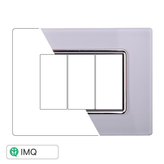 PLACCA VETRO 3P BIANCO - modello LN84301