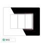Immagine 1 - ETTROIT SPACE PLACCA VETRO 3P NERO - Mod. LN84302 - Compatibile con BTicino LIVING LIGHT / INTERNATIONAL