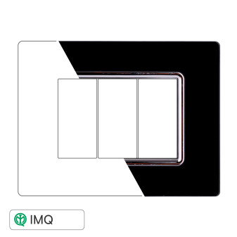 PLACCA VETRO 3P NERO - modello LN84302
