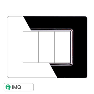 PLACCA VETRO 3P NERO - modello LN84302