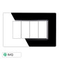 Immagine 1 - ETTROIT SPACE PLACCA VETRO 4P NERO - Mod. LN84402 - Compatibile con BTicino LIVING LIGHT / INTERNATIONAL