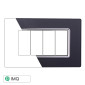 Immagine 1 - ETTROIT SPACE PLACCA VETRO 4P ACCIAIO SCURO - Mod. LN84410 - Compatibile con BTicino LIVING LIGHT / INTERNATIONAL