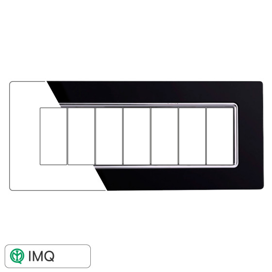 PLACCA VETRO 7P NERO - modello LN84702 PLACCA VETRO 7P NERO - modello LN84702