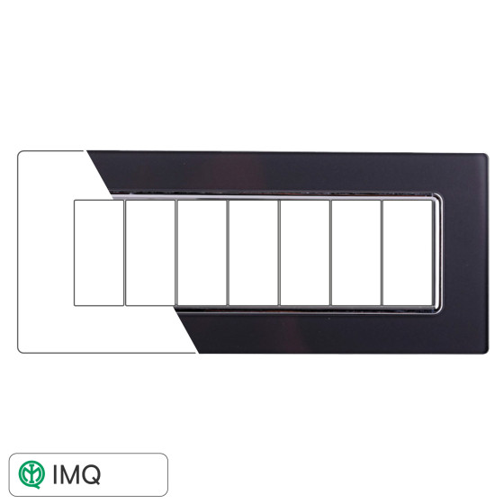 PLACCA VETRO 7P ACCIAIO SCURO - modello LN84710 PLACCA VETRO 7P ACCIAIO SCURO - modello LN84710