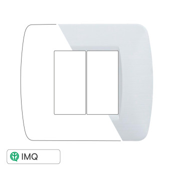 PLACCA 2P BIANCO SATINATO - modello LN85201