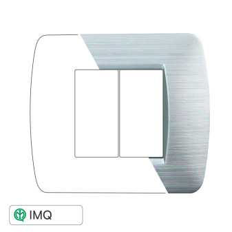 PLACCA 2P SILVER SATINATO - modello LN85215