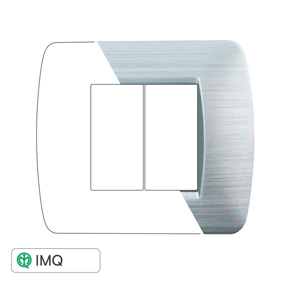 PLACCA 2P SILVER SATINATO - modello LN85215 PLACCA 2P SILVER SATINATO - modello LN85215
