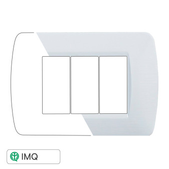 PLACCA 3P BIANCO SATINATO - modello LN85301