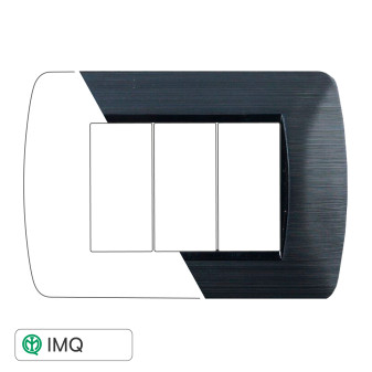 PLACCA 3P NERO SATINATO - modello LN85314