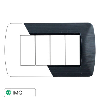 PLACCA 4P NERO SATINATO - modello LN85414
