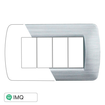PLACCA 4P SILVER SATINATO - modello LN85415