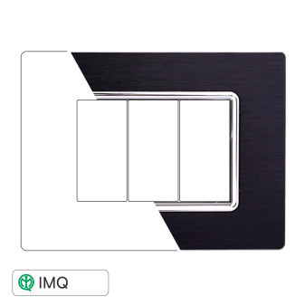 PLACCA ALLUMINIO 3P NERO - modello LN86302