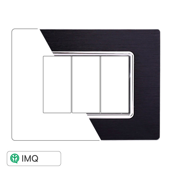PLACCA ALLUMINIO 3P NERO - modello LN86302 PLACCA ALLUMINIO 3P NERO - modello LN86302