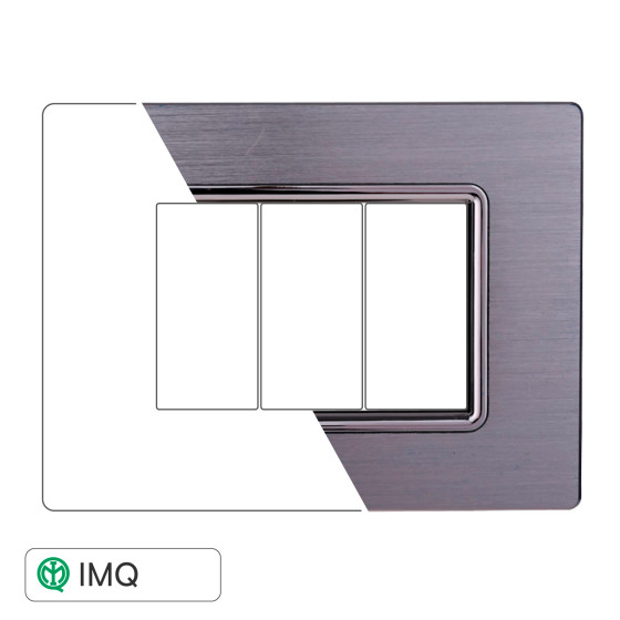 PLACCA ALLUMINIO 3P SILVER LUCIDO - modello LN86317 PLACCA ALLUMINIO 3P SILVER LUCIDO - modello LN86317