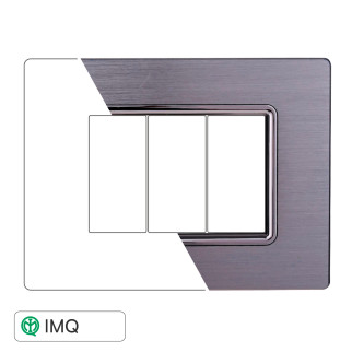 PLACCA ALLUMINIO 3P SILVER LUCIDO - modello LN86317