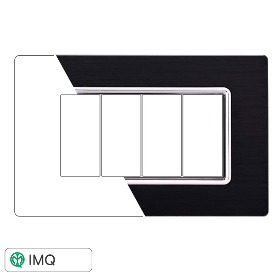 PLACCA ALLUMINIO 4P NERO - modello LN86402 PLACCA ALLUMINIO 4P NERO - modello LN86402