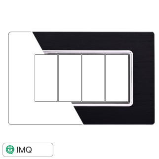 PLACCA ALLUMINIO 4P NERO - modello LN86402