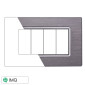 Immagine 1 - ETTROIT SPACE PLACCA ALLUMINIO 4P SILVER - Mod. LN86406 - Compatibile con BTicino LIVING LIGHT / INTERNATIONAL