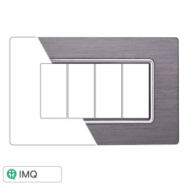 PLACCA ALLUMINIO 4P SILVER - modello LN86406