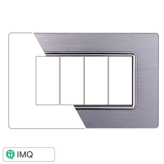 PLACCA ALLUMINIO 4P SILVER LUCIDO - modello LN86417