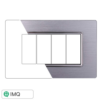 PLACCA ALLUMINIO 4P SILVER LUCIDO - modello LN86417